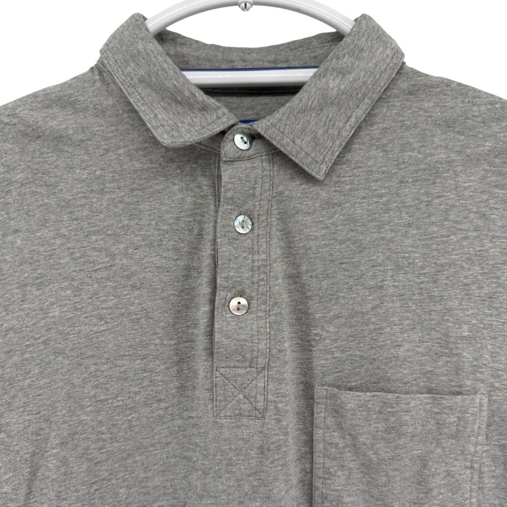 COAST Winyah Polo Mens Medium‎ Gray Cotton Spandex Short Sleeve Pocket Crab Logo